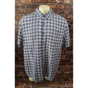 Nat Nast Silk Blend Short Sleeve Button Up Shirt M